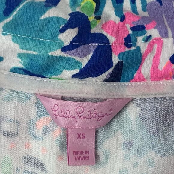 Lilly Pulitzer Skipper Popover 1/4 Zip Pullover Top XS Dive In Colorful Preppy - Picture 5 of 12